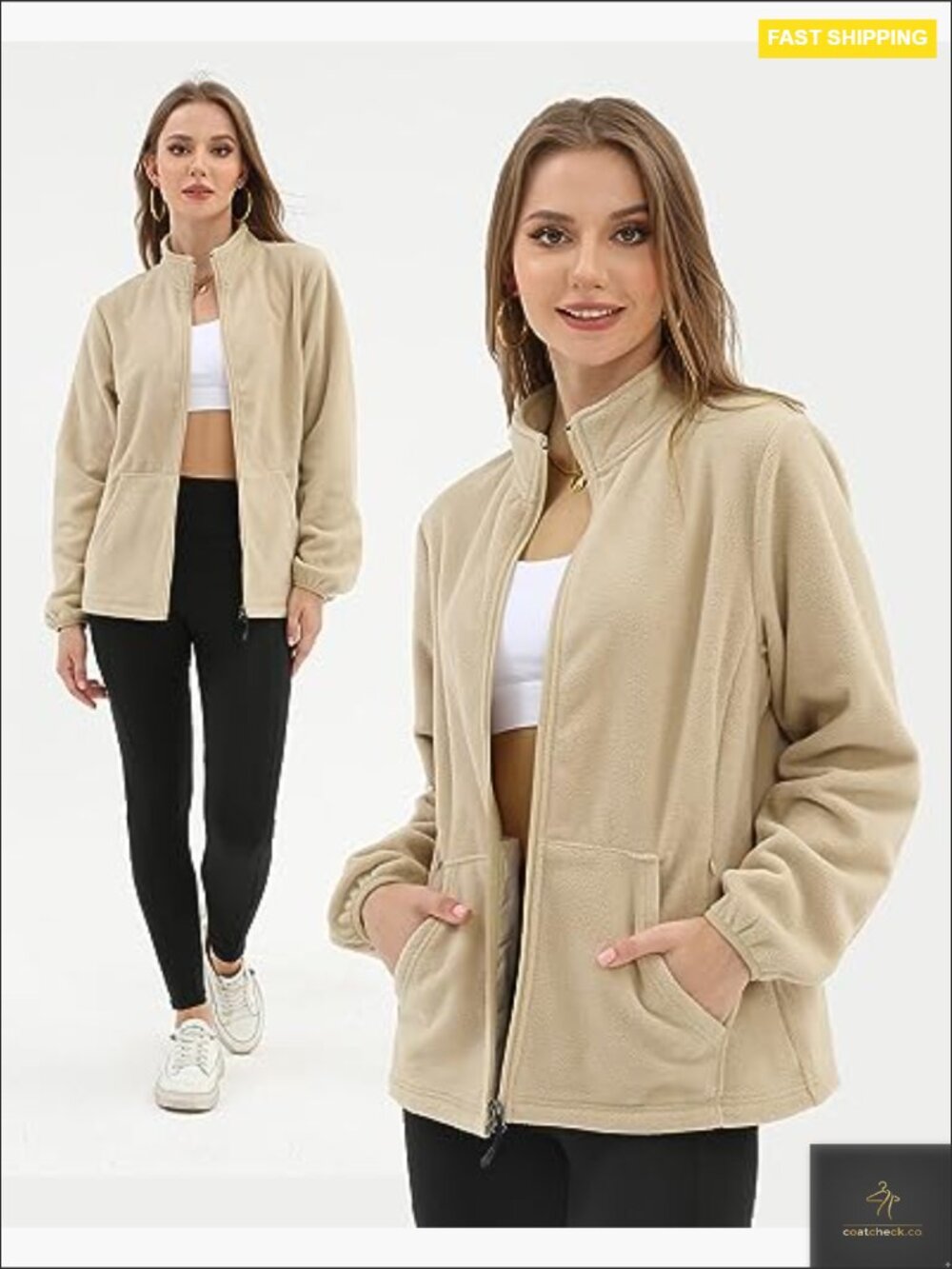 Warm Soft Lightweight Full Zip Fleece Jacket with 6 Pockets Winter - Picture 3 of 7